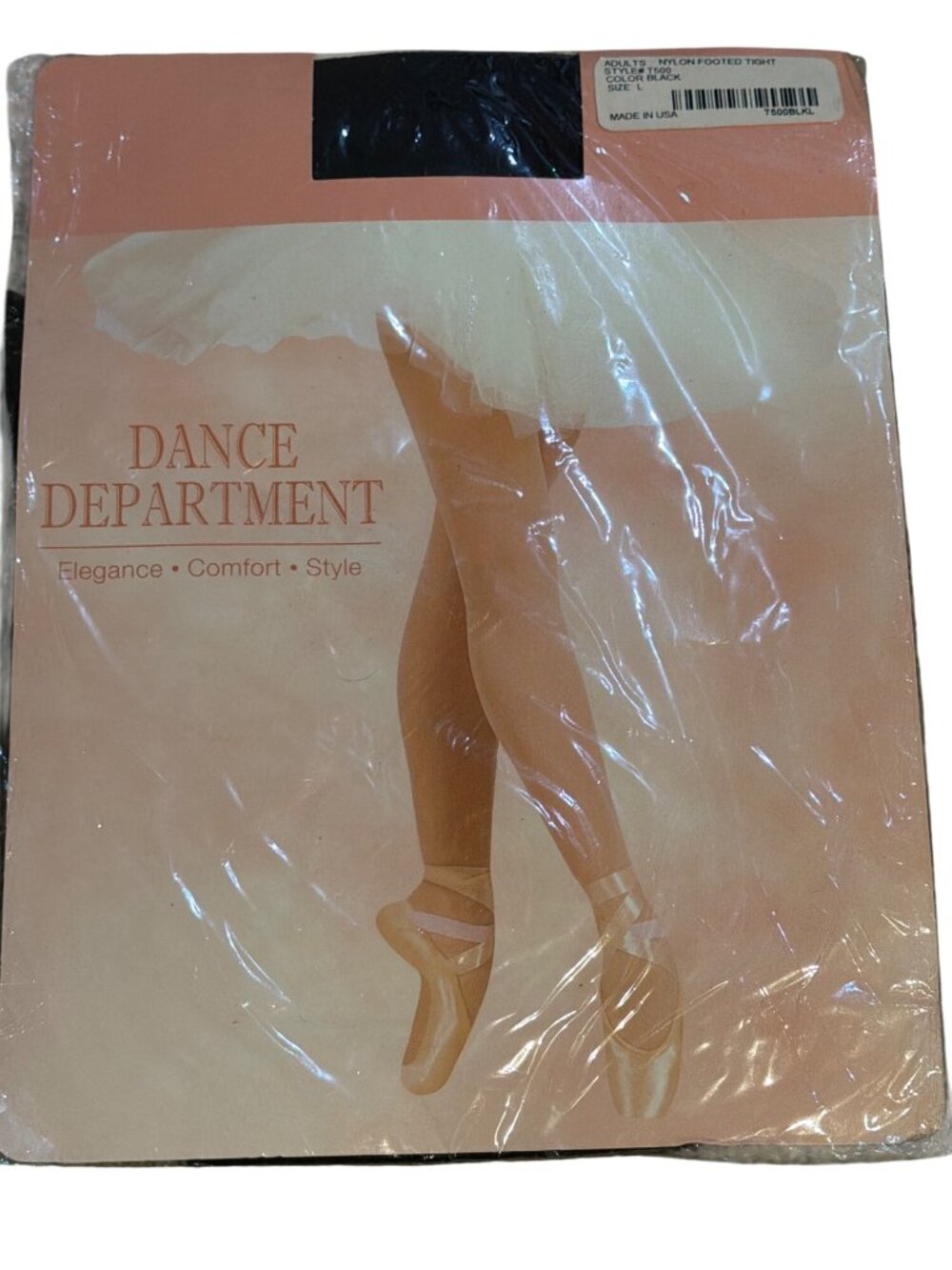 Dance Department Nylon Footed Tights Black Adult L Elegance Comfort Style